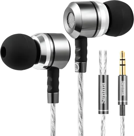 sephia SP3060 Earbuds - HD Bass Driven Audio, Lightweight Aluminum Wired in Ear Earbud Headphones, S/M/L Ear Bud Tips, E