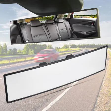 JoyTutus Rear View Mirror, Universal 11.81 Inch Panoramic Convex Interior Clip-on Wide Angle Mirror to Reduce Blind Spot