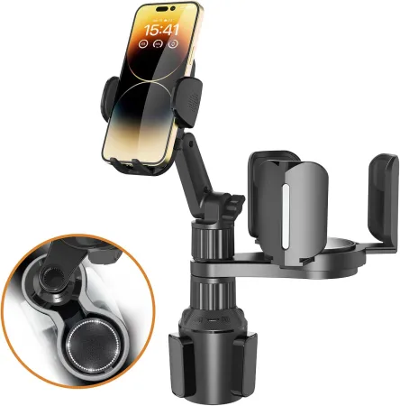 Cup Holder Phone Mount for Car,2 in 1 Phone Seat Cup Holder Adjustable Base for All 4-6" Phone Compatible Bottles Mugs