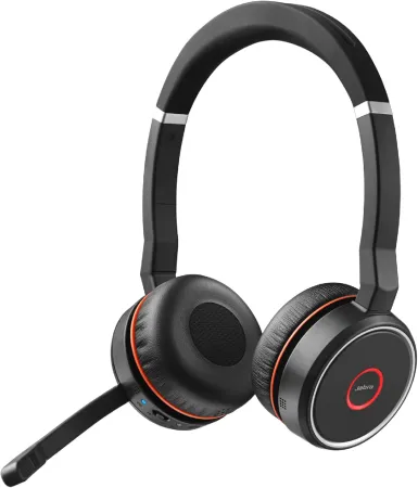 Jabra Evolve 75 SE Stereo Wireless Headset - Bluetooth Headset with Noise-Cancelling Microphone, Active Noise Cancellati