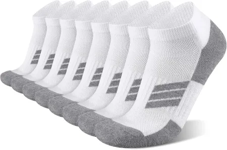 8 Pairs Mens Cushioned Ankle Socks, Moisture Wicking Athletic Running Low cut Sports Socks