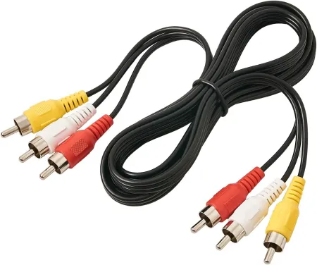 ZZJMCH 3 RCA Cable Audio Video Composite Cable, 5 ft RCA 3-Male to 3-Male, for TV, VCR, DVD, Satellite, and Home Theater