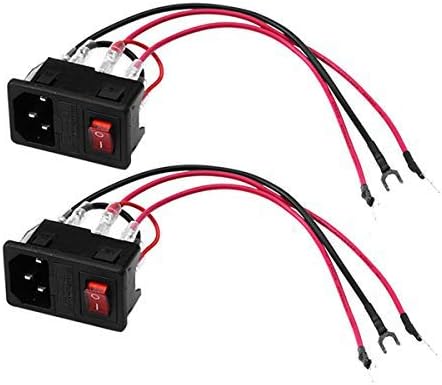 DEVMO 2PCS 3D Printer Power Switch 220V/110V 10A Short Circuit Protection Socket Inlet Module Plug with 250V Fuse Switch