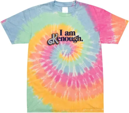 I Am Enough T-Shirt Funny Letter Printed I Am Kenough Tie Dye Shirts Casual Short Sleeve Tee Tops for Men Women