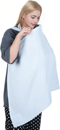 Breathable Nursing Cover for Breastfeeding, Soft Cotton Full Coverage with Rigid Hoop and Adjustable Strap, Multi-Use Mu