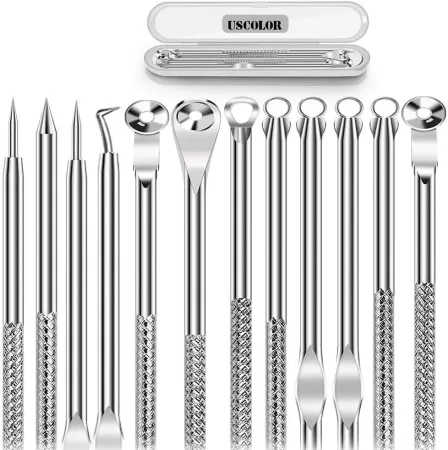 6PCS Dual Heads Blackhead Remover, Pimple Comedone Extractor, Acne Whitehead Blemish Removal Kit, Premium Stainless Stee