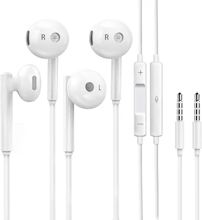 SUPVOL Wired Headphones 3.5mm Wired Earbuds,Built-in Microphone & Volume Control, Noise Canceling Isolating Earbuds for 