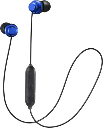 JVC Wireless Earbud Headphones, Sweat Proof, 5 Hours Long Battery Life, Secure and Comfort Fit with 3 Button Remote - HA