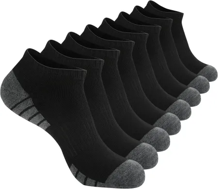 8 Pack Mens Low Cut Ankle Socks, Breathable Casual Socks with Cushion