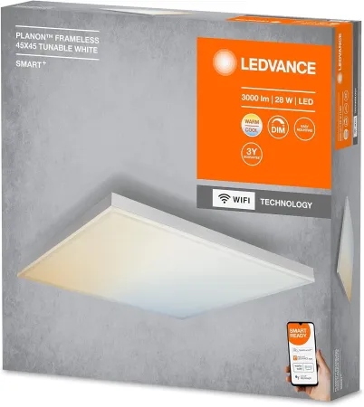 LEDVANCE Smarte LED WiFi Deckenleuchte 45x45cm Dimmbar Panel Deckenlampe