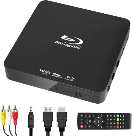 Didar Blu Ray DVD Player, Ultra Mini 1080P Blue Ray Disc Player Home Theater Play All DVDs and Region A 1 Blu-Rays, Supp