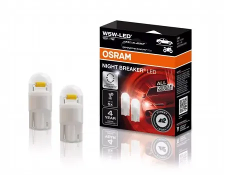 2x W5W OSRAM LED Night Breaker 2.0 mit StVZO Straßenzulassung 2825DWNBC 6000K 1W