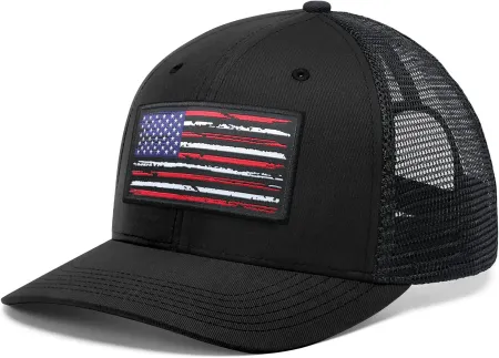 American Flag Trucker Hat for Men Women, Adjustable Outdoor Mesh Snapback Hat