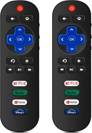 2 Pack Universal Replacement TV Remote Control for Roku TV, for TCL/Hisense/Sharp/Philips/Onn/Element/Insignia Roku TV,w