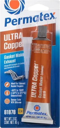 Permatex 81878 Ultra Copper Maximum Temperature RTV Silicone Gasket Maker, 3 oz. Tube