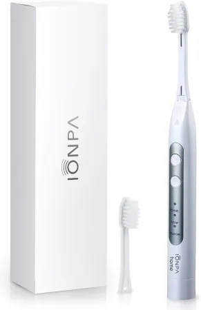 IONIC KISS IONPA DH Home White Ionic Power Electric Toothbrush Black, Easy-to-use, Brushing Timer, 3 Modes, 2 Soft Exten
