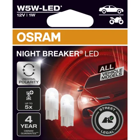 2x W5W OSRAM LED Night Breaker 2.0 mit StVZO Straßenzulassung 2825DWNBC 6000K 1W