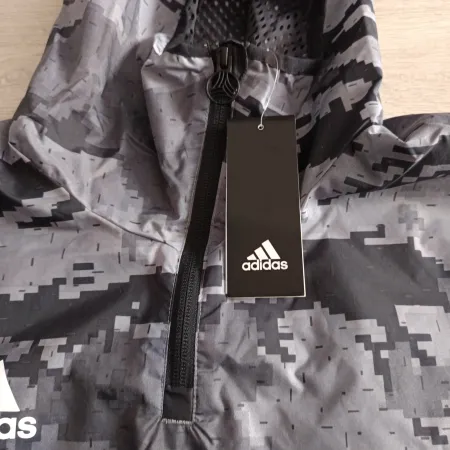 Adidas jacket black size M with hoodie