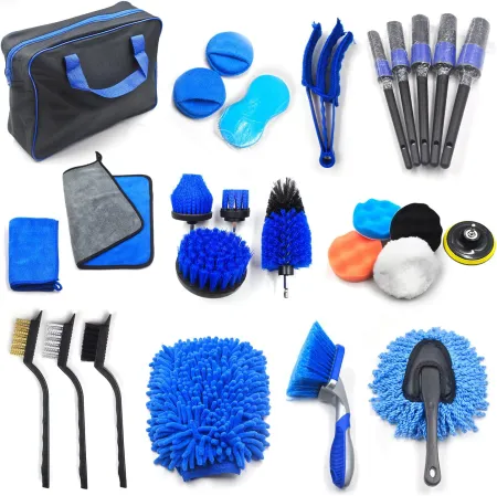 27Pcs Car Wheel Tire Detailing Brush Set,Short Handle Tire Brush,Auto Detailing Drill Brush Set.Car Detailing BrushesCar