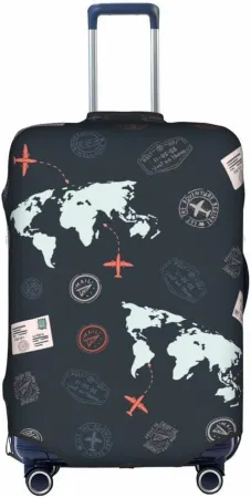 Travel Luggage Cover Airplane Theme Suitcase Cover Elastic Washable Dustproof Anti-Scratch Stretch Suitcase Cover for Lu