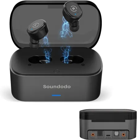 Soundodo Wireless Earbuds for Tv Listening Watching with 5.1 Transmitter Charging Dock,2023 New TWS Ture Wireless Earbud