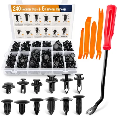 GOOACC - GRC-33 240PCS Bumper Retainer Clips Car Plastic Rivets Fasteners Push Retainer Kit Most Popular Sizes Auto Push