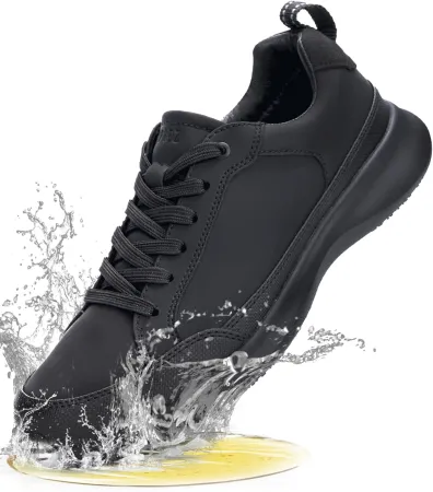 Non Slip Shoes for Men, Waterproof Oilproof Mens Kitchen Chef Food Service Shoes Restaurant Black US7.5-12