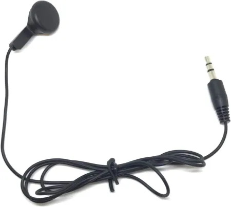 TFD Supplies Wholesale Bulk Single Ear Earbuds Headphones 50 Pack for Phone, Tablet, Laptop, and Computer - Black