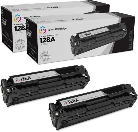 LD Products Toner Cartridge Replacement for HP 128A CE320A (Black, 2-Pack) Compatible with Color Laserjet CM1415fnw, CP1