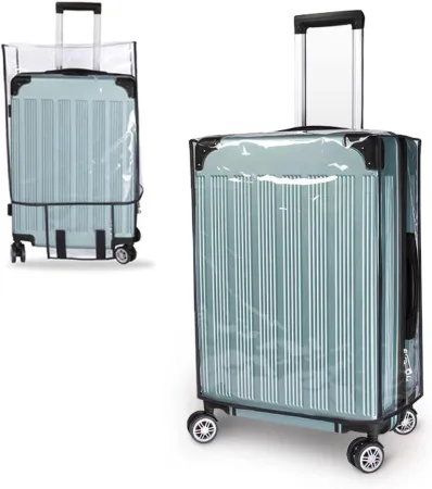 N //A 24 Inch Transparent Luggage Cover Protector Bag, PVC Clear Plastic Suitcase Cover Protector, Travel Luggage Sleeve