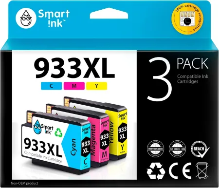 Smart Ink Compatible Ink Cartridge Replacement for HP 932XL 933XL 932 XL 933 (3 Combo Pack) to use with HP Officejet 660