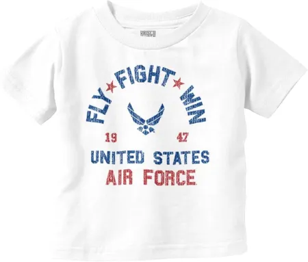 US Air Force Fly Fight Win Vintage Toddler Boy Girl T Shirt