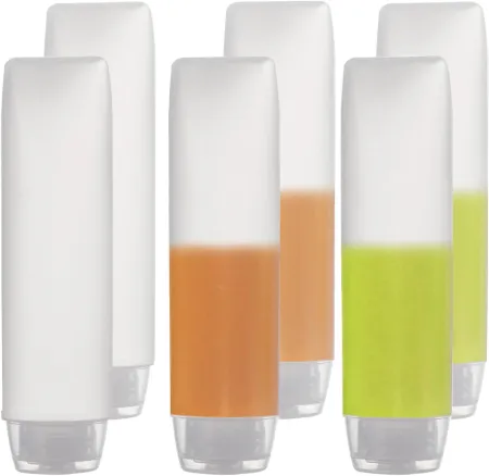 OTO 6 Pack Travel Size Plastic Squeeze Bottles for Liquids, 30ml/1 Fl. Oz TSA Approved Makeup Toiletry Cosmetic Containe