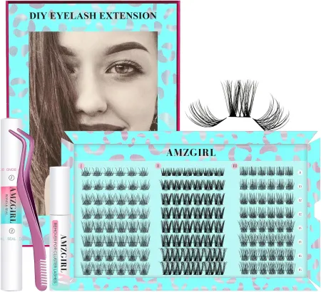 Diy Lash Extension Kit 144 Pcs Lash Clusters With Lash Bond And Seal, Eyelash Clusters Tweezer For Beginner, Individual 