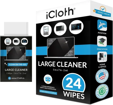 Screen Cleaner Wipes by iCloth – Individually Wrapped – Ideal for Travel Size Toiletries – Streak-Free – Clean Your Phon