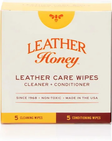 Leather Honey Leather Care Wipe Kit - Clean and Condition Leather On-The-Go - The Best for Vinyl and Leather Apparel, Fu