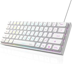 MageGee Mini 60% Gaming Keyboard, Upgrade RGB Backlit 61 Key Ultra-Compact Keyboard, TS91 Ergonomic Waterproof Mechanica