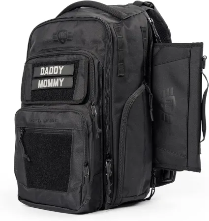 Tactical Baby Gear TBG - MOD Diaper Bag Backpack for Men w/Changing Mat - Modular Panel System (Black)