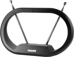 Philips Modern Loop Rabbit Ears Indoor TV Antenna, 15 inch Extendable Dipoles, 4K 1080P VHF UHF, Tabletop Antenna, Digit