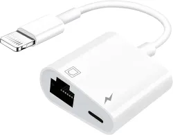 [Apple MFi Certified] Lightning to Ethernet Adapter with Charging, 2 in 1 RJ45 Ethernet LAN Network Adapter Compatible w