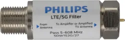 Philips LTE Filter for TV Antenna, Filters 4G 5G LTE Signal to Reduce Interference and Pixilation for Clear Digital HD T