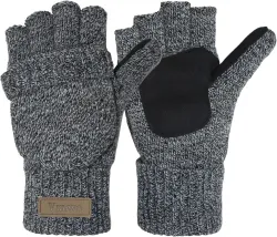 Winter Knitted Convertible Fingerless Gloves Wool Mittens Warm Mitten Glove for Women and Men