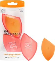Real Techniques Miracle Complexion Sponge with Case, Makeup Blending Sponge Perfect For Travel, For Foundation, Streak-F
