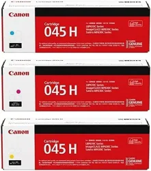 Canon 045H Toner Cartridge Set for Color imageCLASS MF634Cdw, MF632Cdw - Cyan, Magenta and Yellow High Yield -3 Pack in 