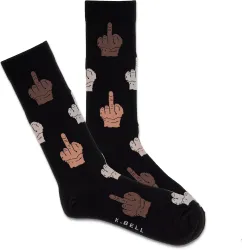 K. Bell Mens Middle Finger Update Crew Socks