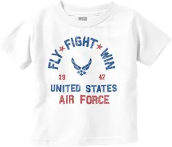 US Air Force Fly Fight Win Vintage Toddler Boy Girl T Shirt
